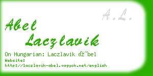 abel laczlavik business card